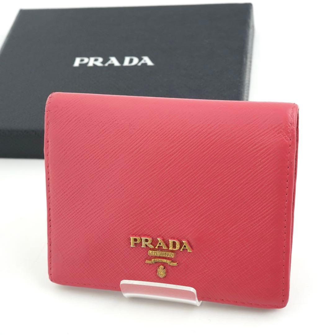 ✨未使用に近い・保証書付き✨ PRADA ミニ財布 サフィアーノレザー L字