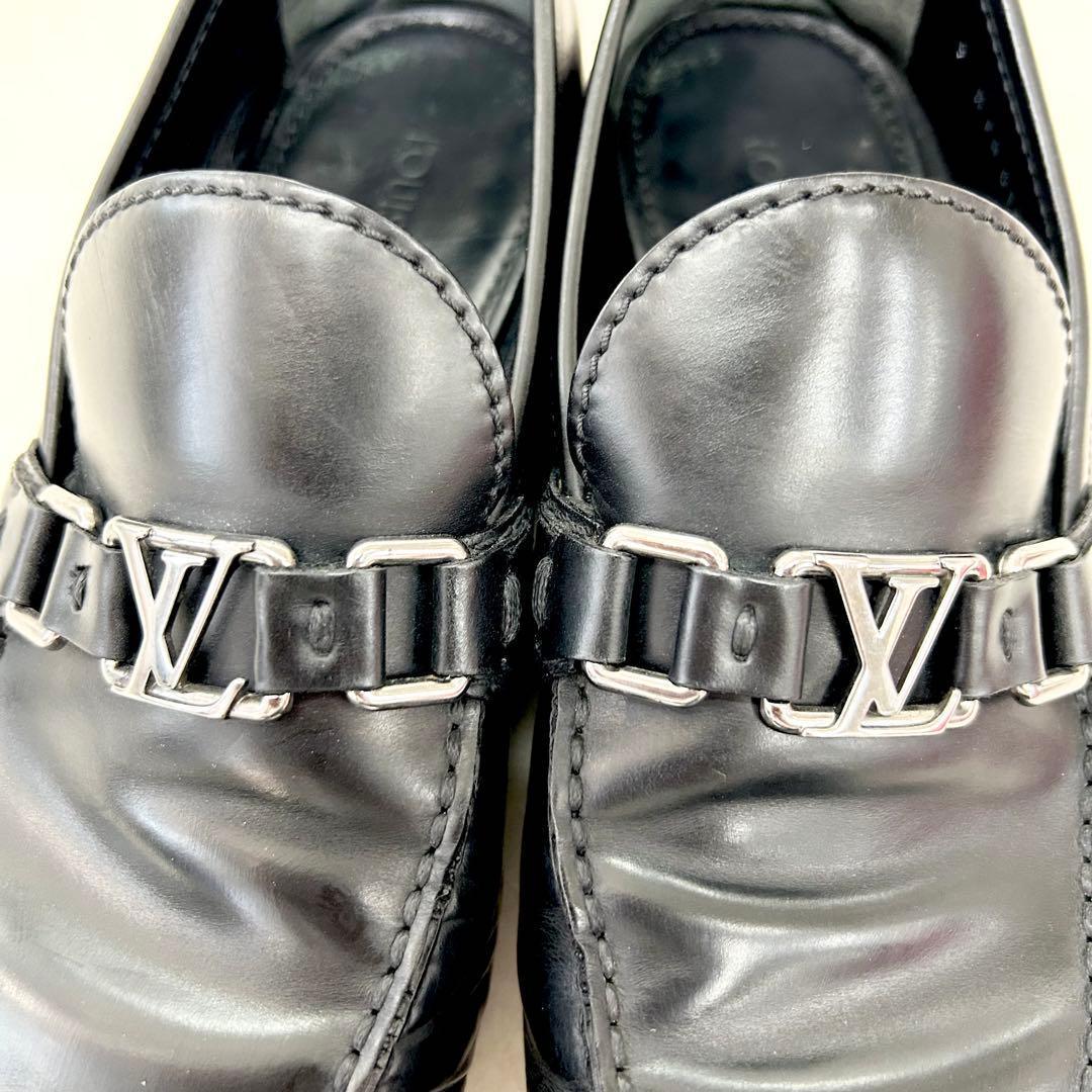 希少サイズ　ルイヴィトン　革靴　ホッケンハイム　LV金具　黒　28cm相当
