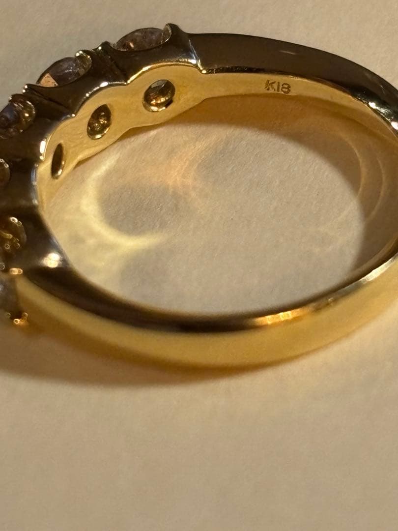 classic chess K18 0.9ct大粒ダイヤ ハーフエタニティリング