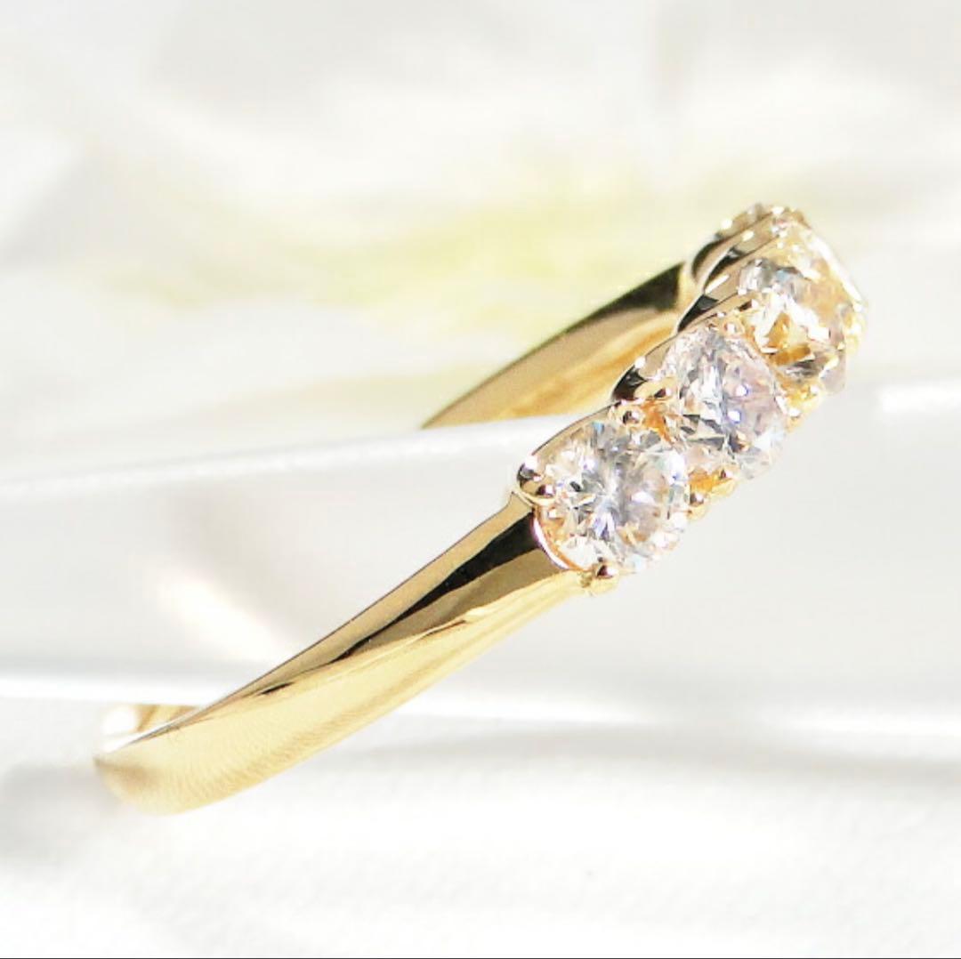 classic chess K18 0.9ct大粒ダイヤ ハーフエタニティリング