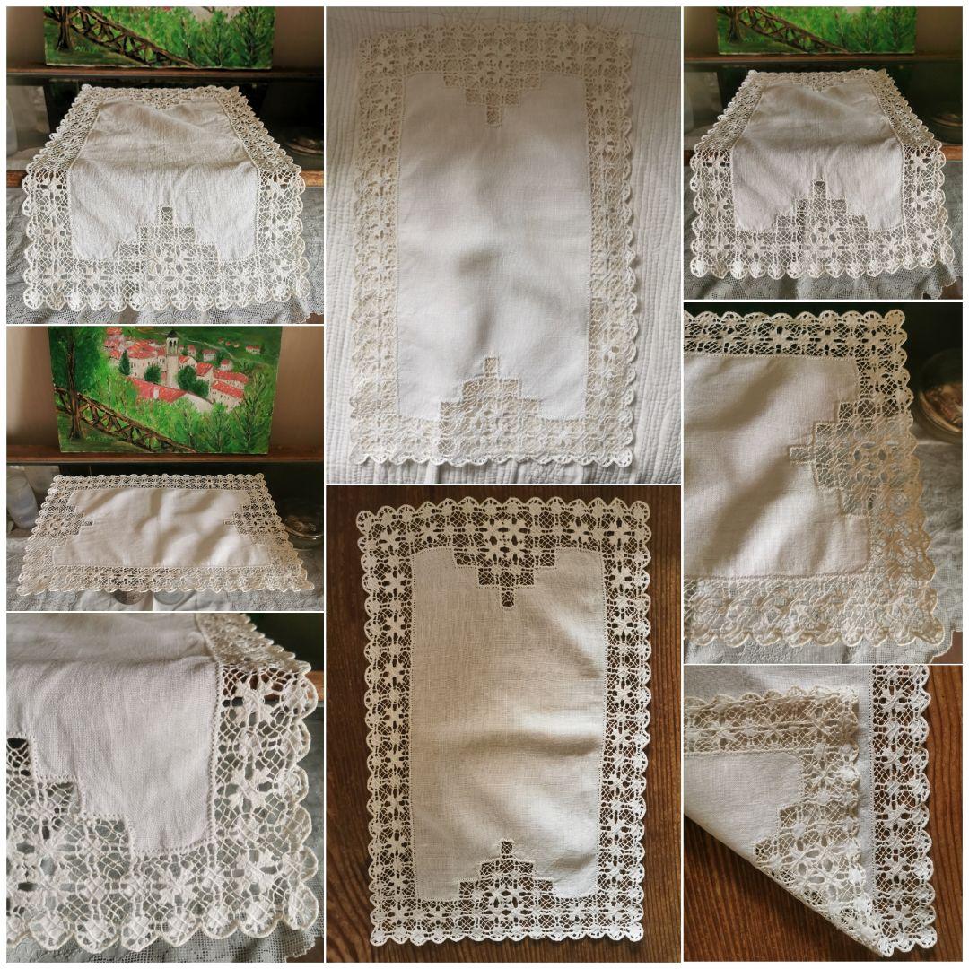 アンティークイギリス ホワイトニードルワークsabaレース梯子刺繍