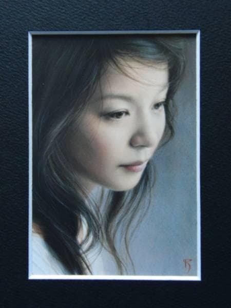 塩谷　亮、雫、希少画集画、高級新品額・額装付、版上落款入り