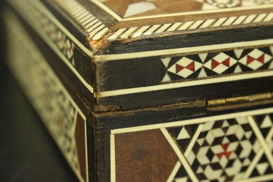 高幾何学模様 象嵌 箱(ZE365)