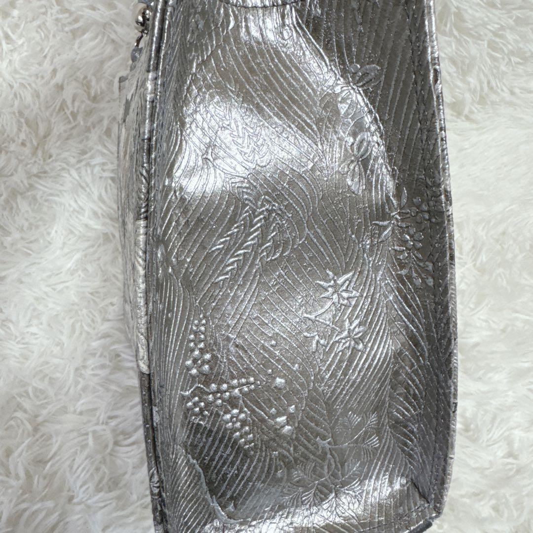 ◆エリス◆シルバー　和柄　和装　高級ハンドバッグ