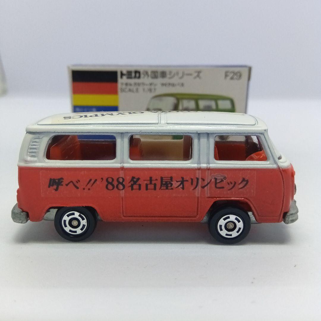 丸栄特注トミカ 名古屋オリンピック88 フォルクスワーゲンマイクロバス 赤☓白