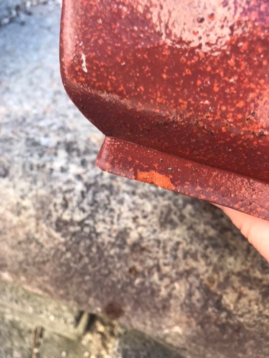 盆栽鉢　時代銭号赤色梨皮上帯長方盆栽鉢32x23x9