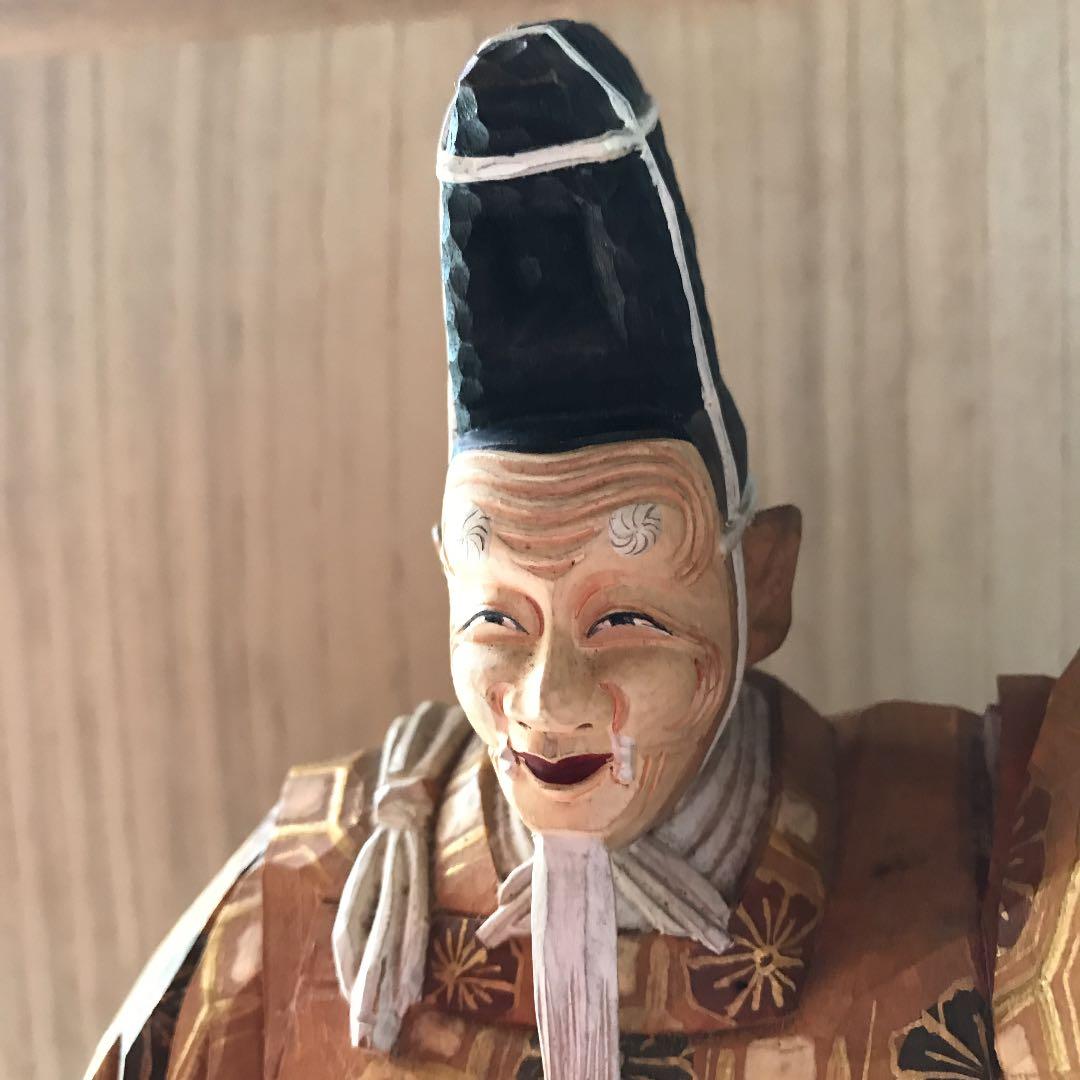木彫 野呂 天潤作 能楽 翁像 共箱 大幅値下げ