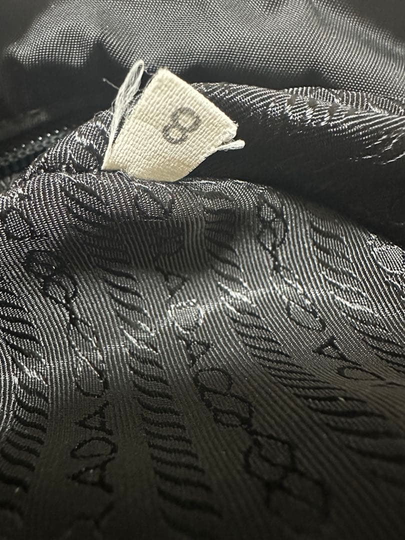 【ギャラ付き美品】プラダ ショルダーバッグ 三角ロゴ ナイロン レザー ブラック