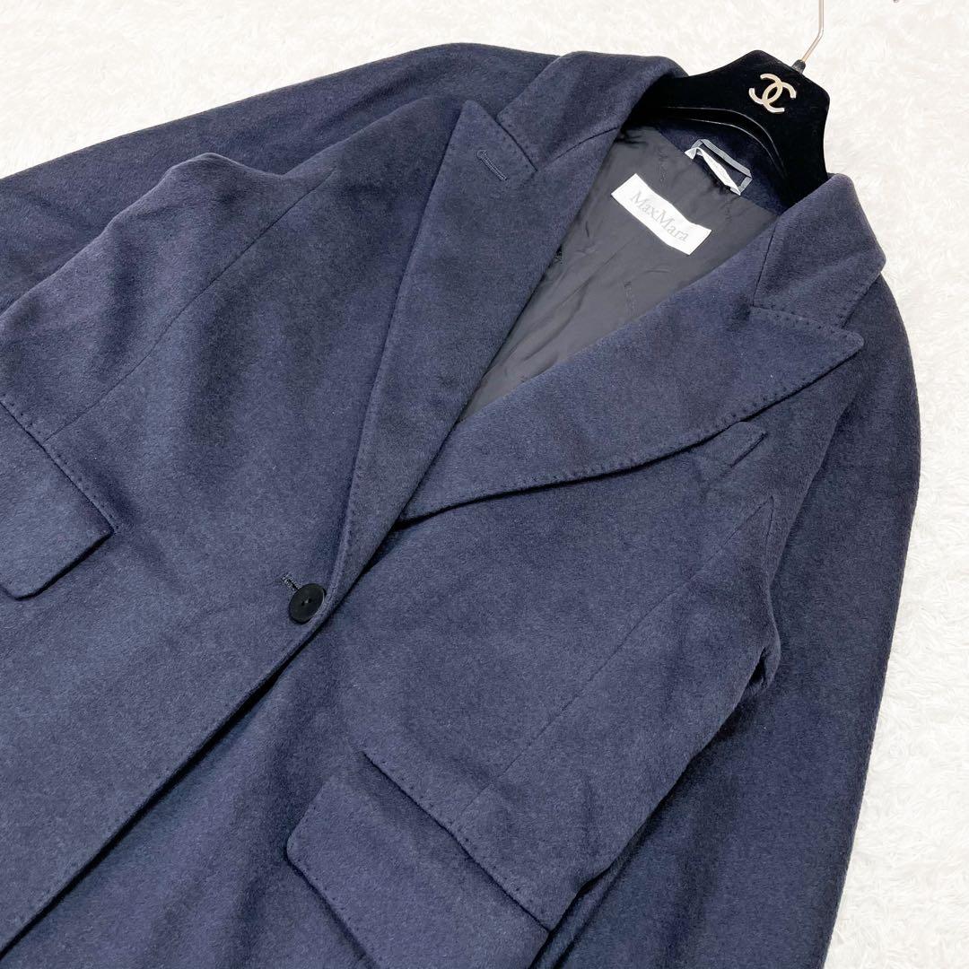 極美品 XL相当 マックスマーラ アンゴラ カシミヤ チェスターコート