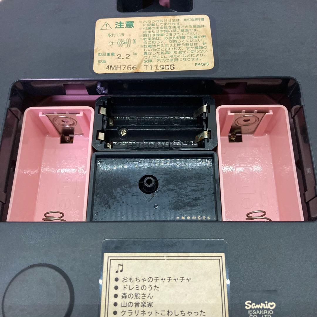 【動作確認済み★2000年製】ハローキティ　メロディ壁掛け時計　可動　サンリオ