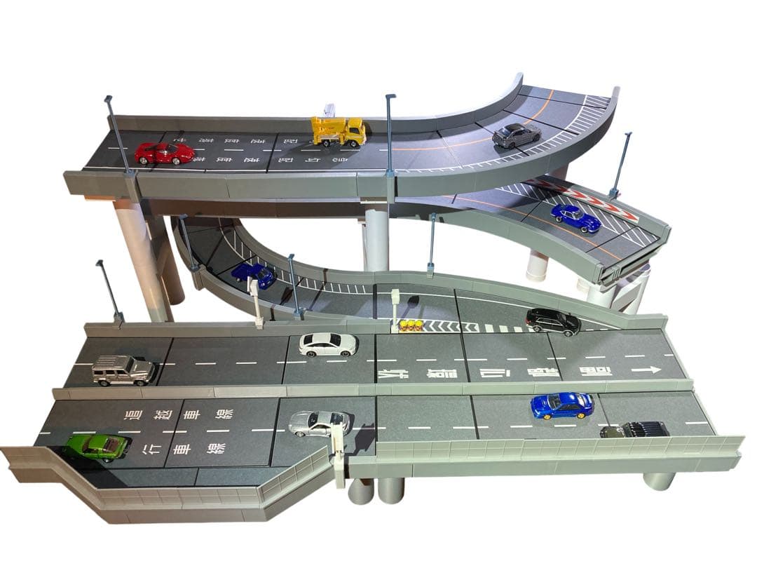 【5点セット】1:64 ミニカージオラマ 立体交差スペシャルアソートセット