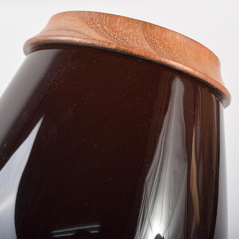 茶道具　山中塗　筑城筑良造　螺鈿装飾　虫絵　茄子茶器　共箱　V　R6405