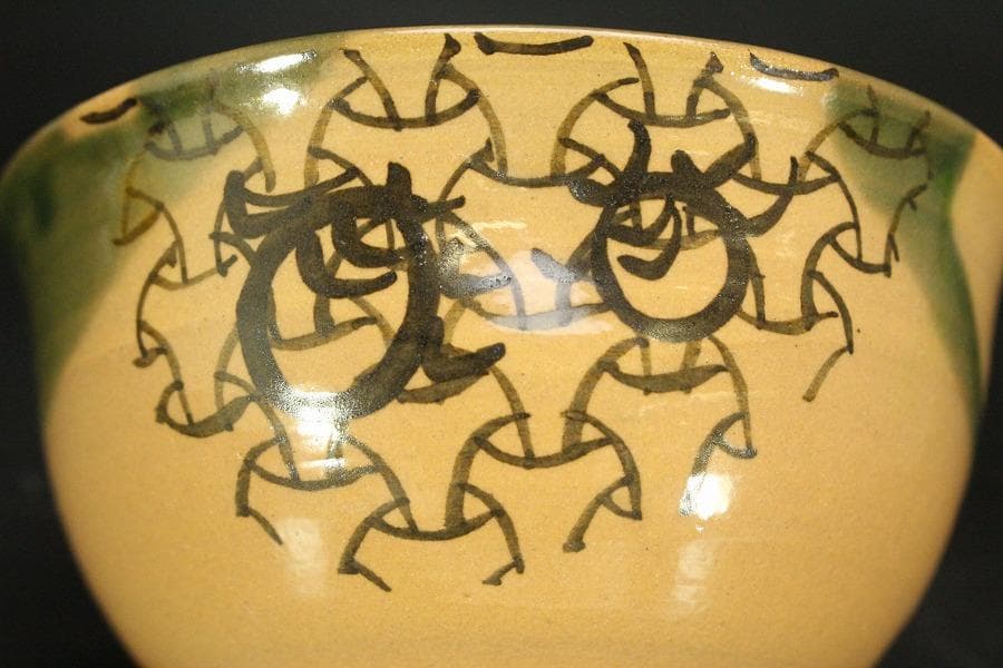 茶道具 京焼 紫翠窯 鈴絵茶碗 三代西村徳泉造 共箱 未使用(メ1551