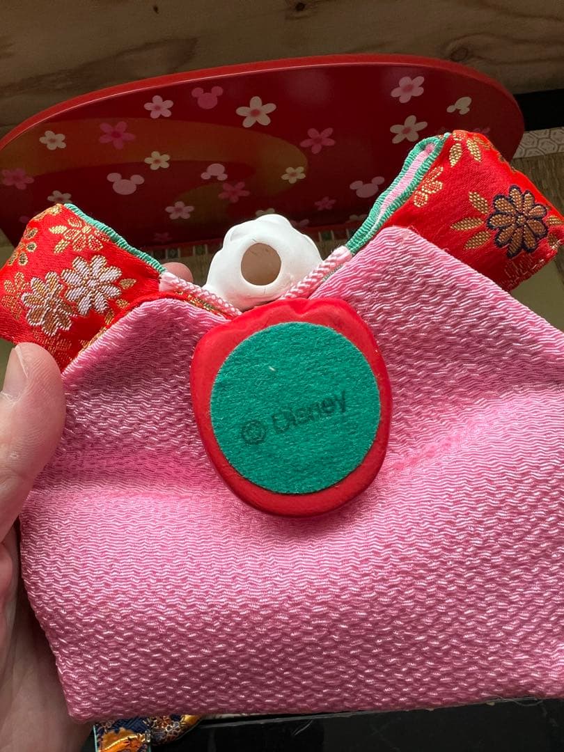 ミッキーミニー雛人形　吉徳大光　陶器製　ガラスケース付き