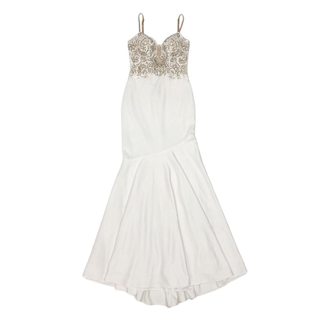 AngelR エンジェルアール アッパーフラワーレースビジュータイトロングドレス