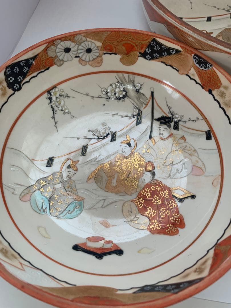 明治赤絵九谷三ッ鉢 送料込み