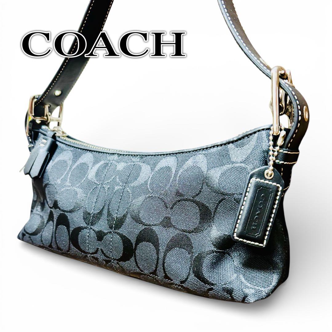 【Kanon様】COACH ショルダーバッグ ブラック 6371 シグネチャー