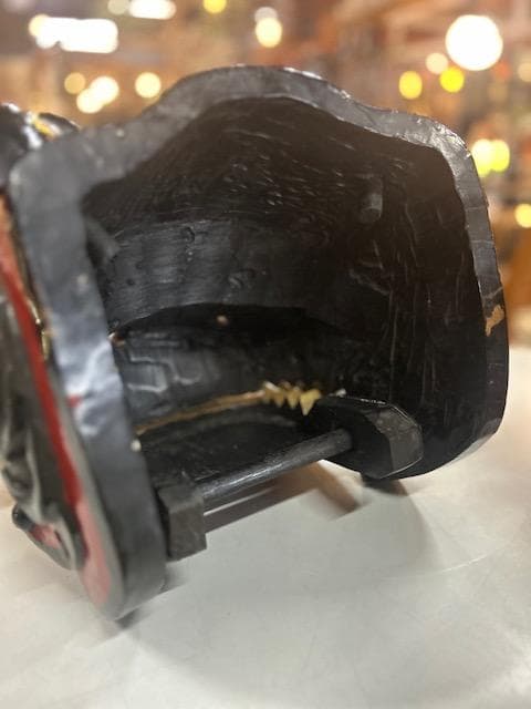 獅子頭　獅子舞　雄・雌　縁起物　実物木彫