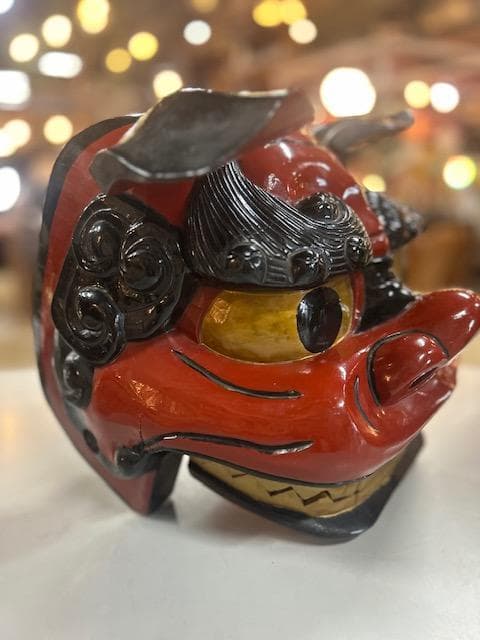 獅子頭　獅子舞　雄・雌　縁起物　実物木彫