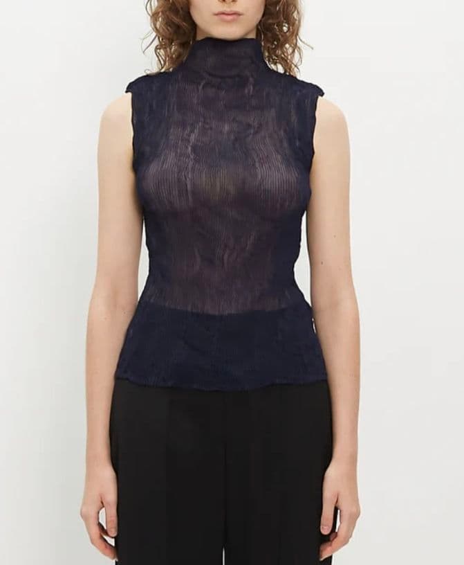 トップス ISSEY MIYAKE CHIFFON TWIST BLACK