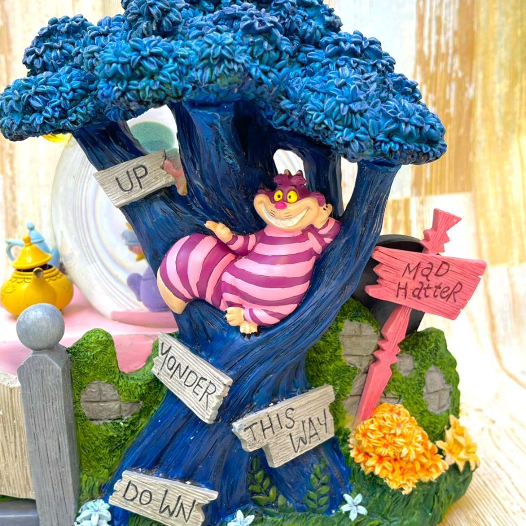 ふしぎの国のアリス チェシャ猫 ティーパーティー フィギュア★スノーグローブ