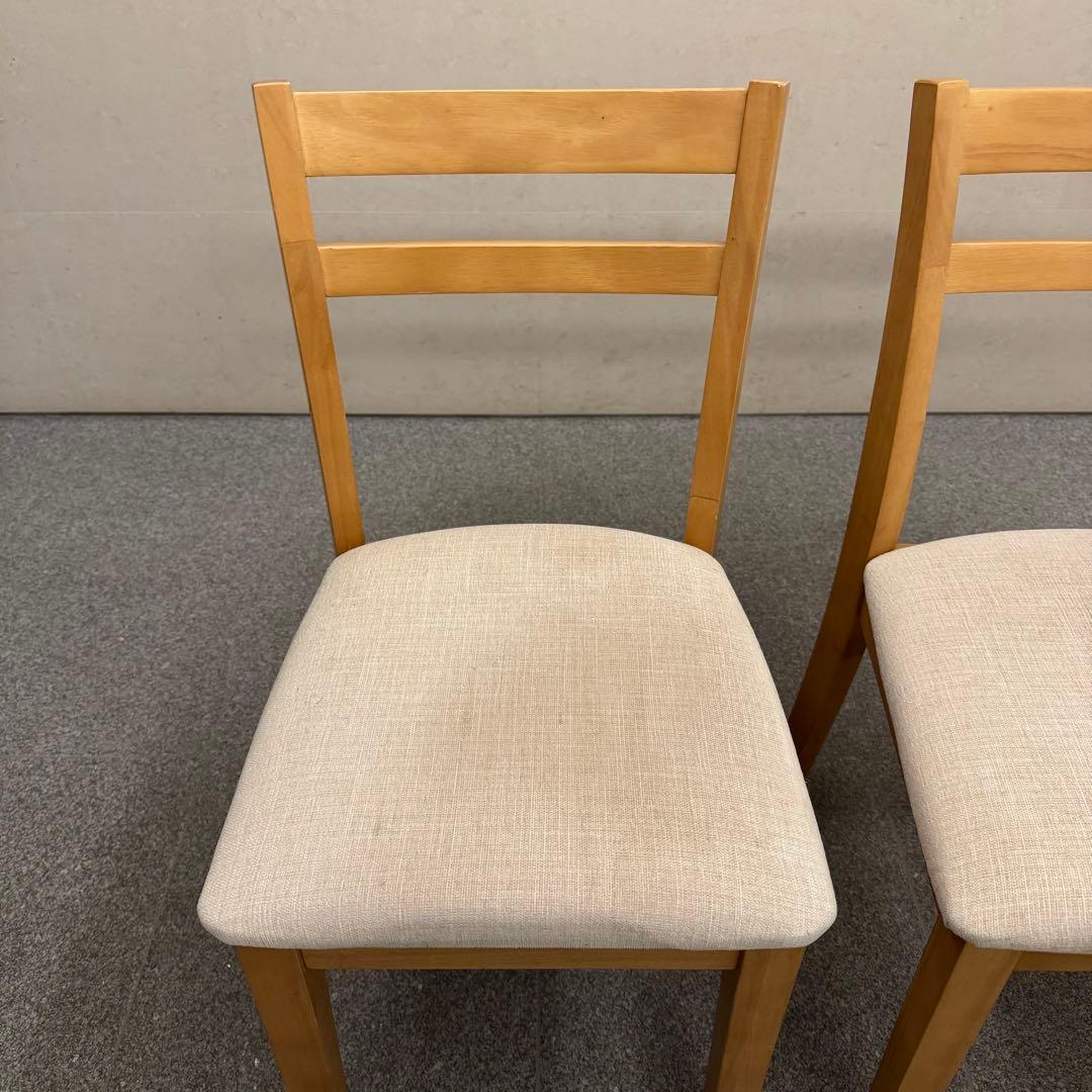 木製ダイニング3点セット 2人用 幅75cm ナチュラル