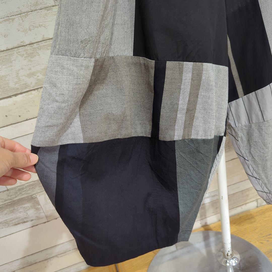 ARTMIX（萌MOURU）サルエルパンツ 黒とグレーのパッチワーク