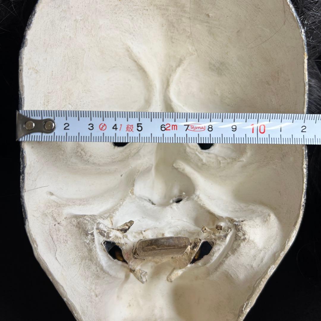 時代乾漆ハンニャ能面 木箱付 顔幅約12.3㎝ 東Y8-0116☆2Fタサチ