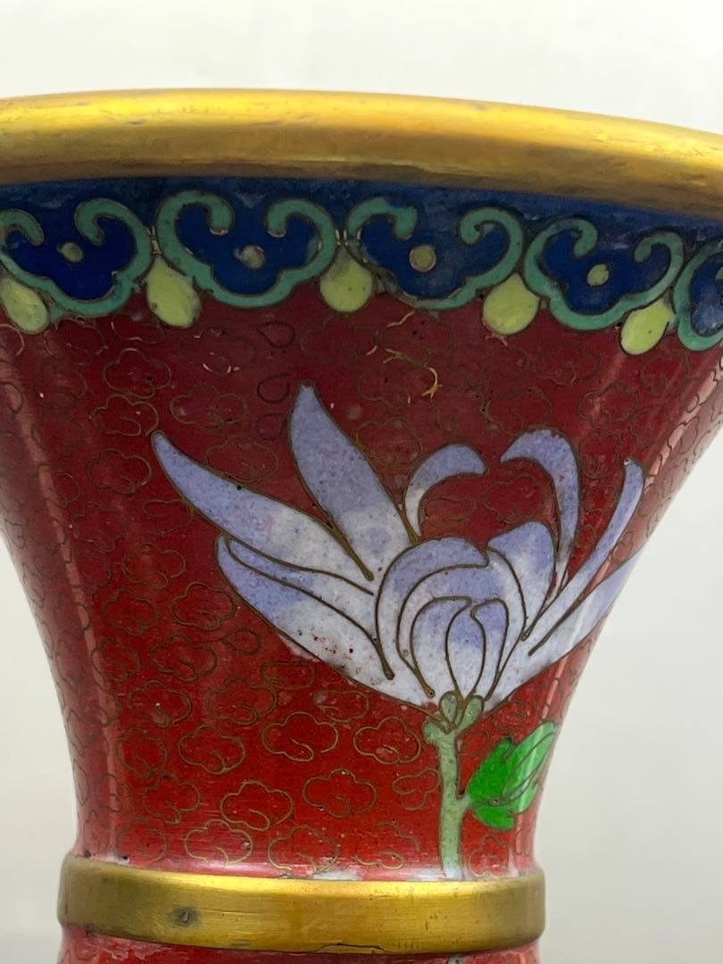 中国景泰蓝花瓶（日本七宝焼）高さ31cm送料込み