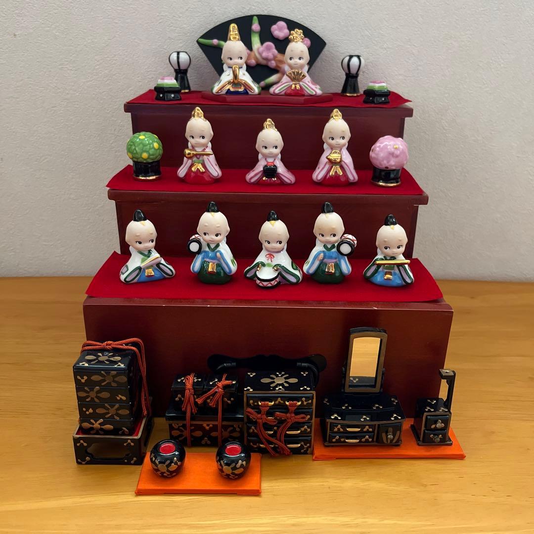 ローズオニールキューピーおひなさま　三段飾り 楽天市場】現品です。キューピーひな人形ローズオニール キューピー