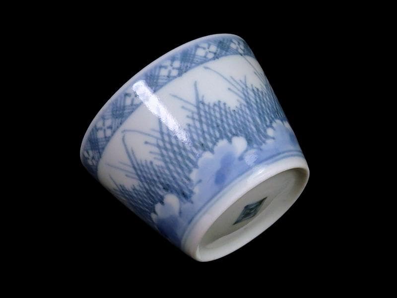 古伊万里 染付 雪輪に葦の図 蕎麦猪口 E760AS-CYl - メルカリ
