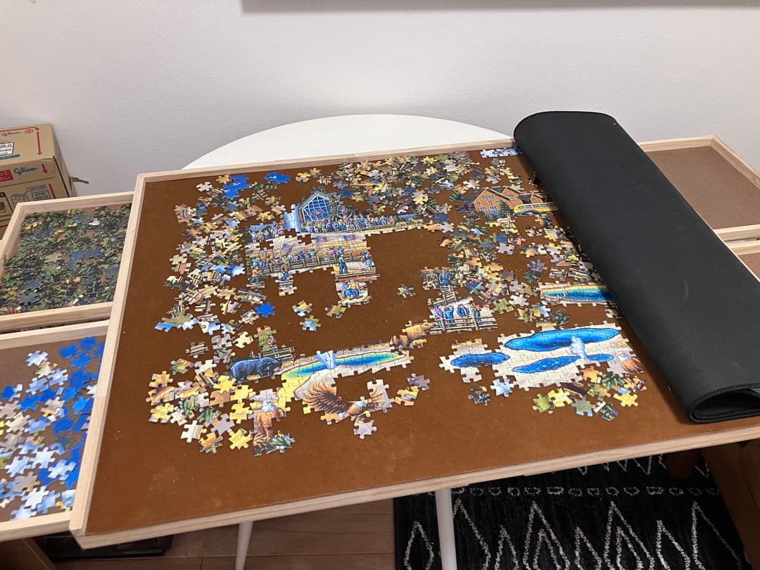 1000ピース 木製パズルボード(収納トレイ付)