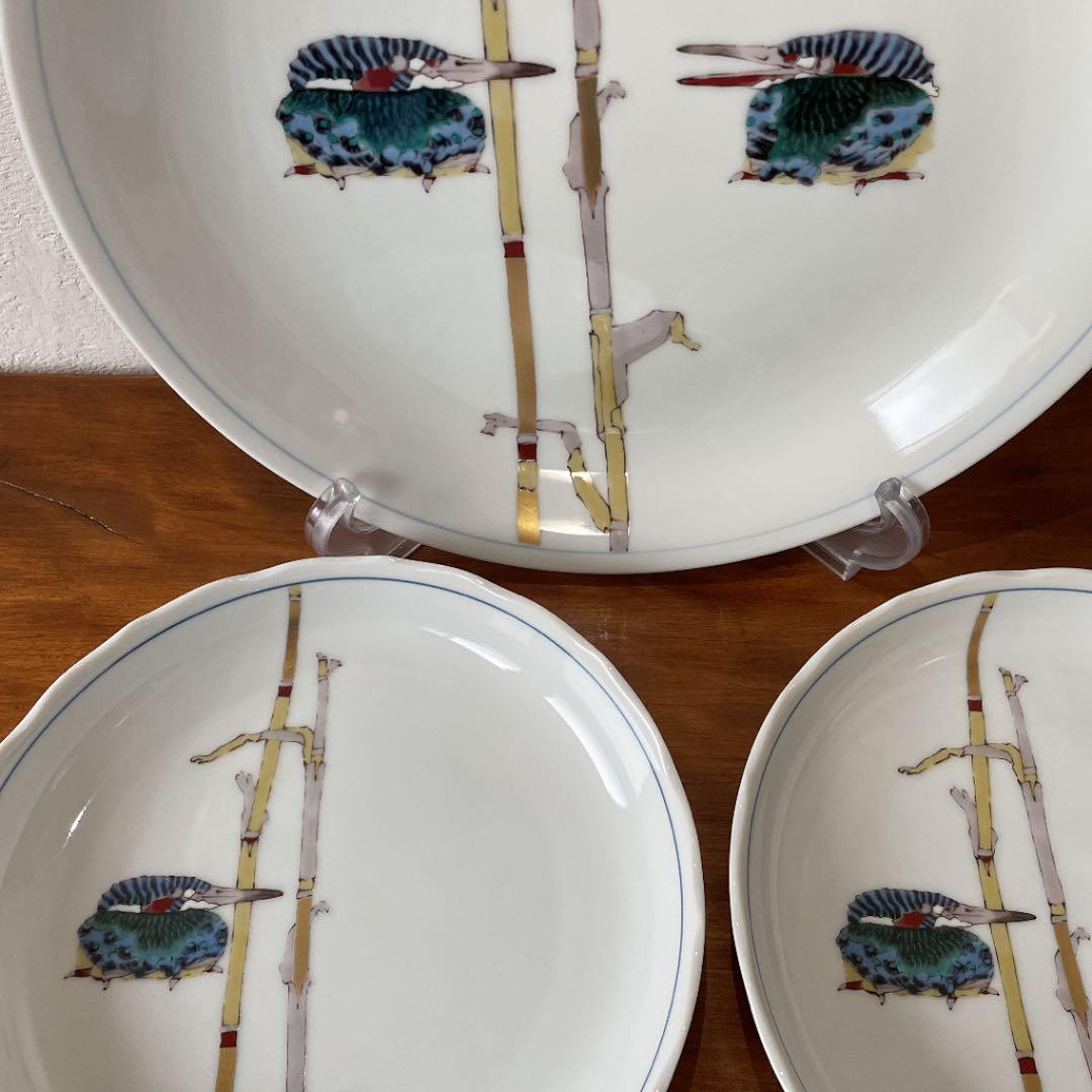 九谷焼 武腰潤 川蝉皿 三枚