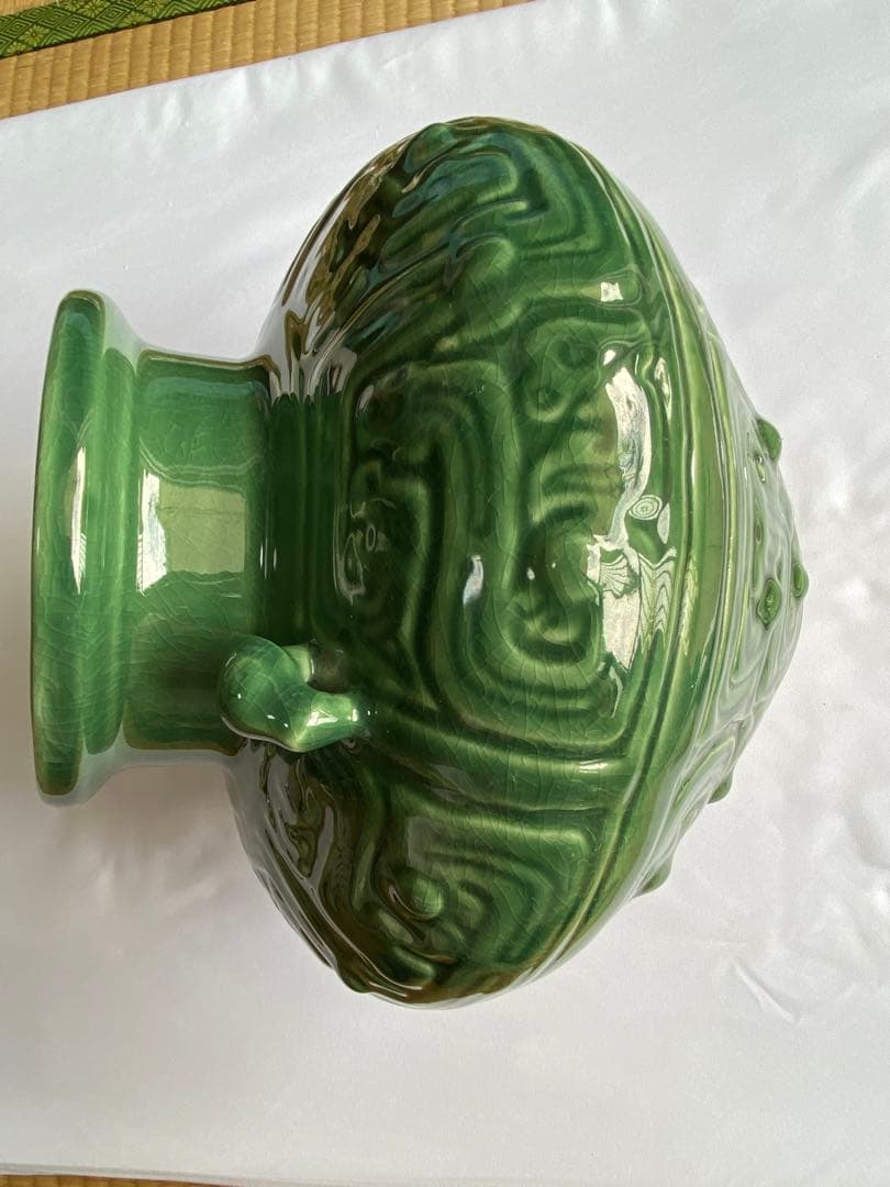 台湾官窯瑞獸双耳壺