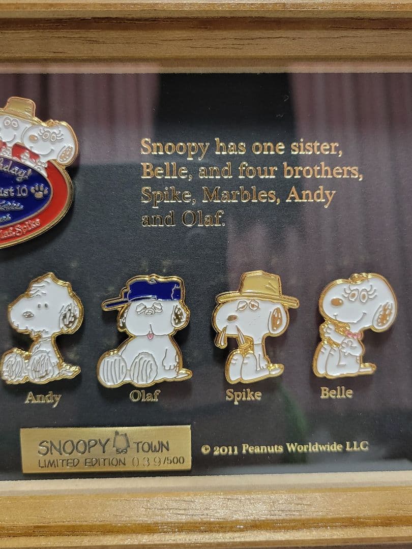 ＊*様 スヌーピータウン バースデイ記念フレーム ピンバッジセット限定500 シ