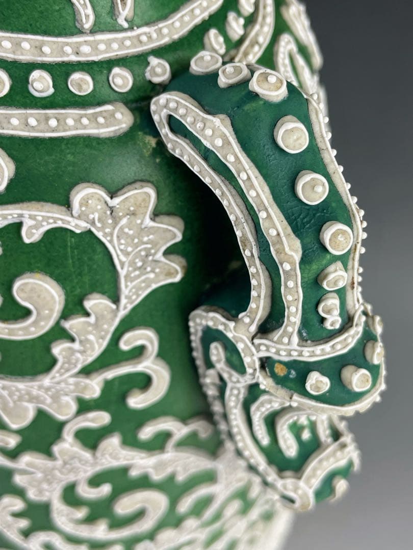 【大型３６．５㎝】オールドニッポン アールヌーボー 一陳盛り 花瓶 真珠盛り