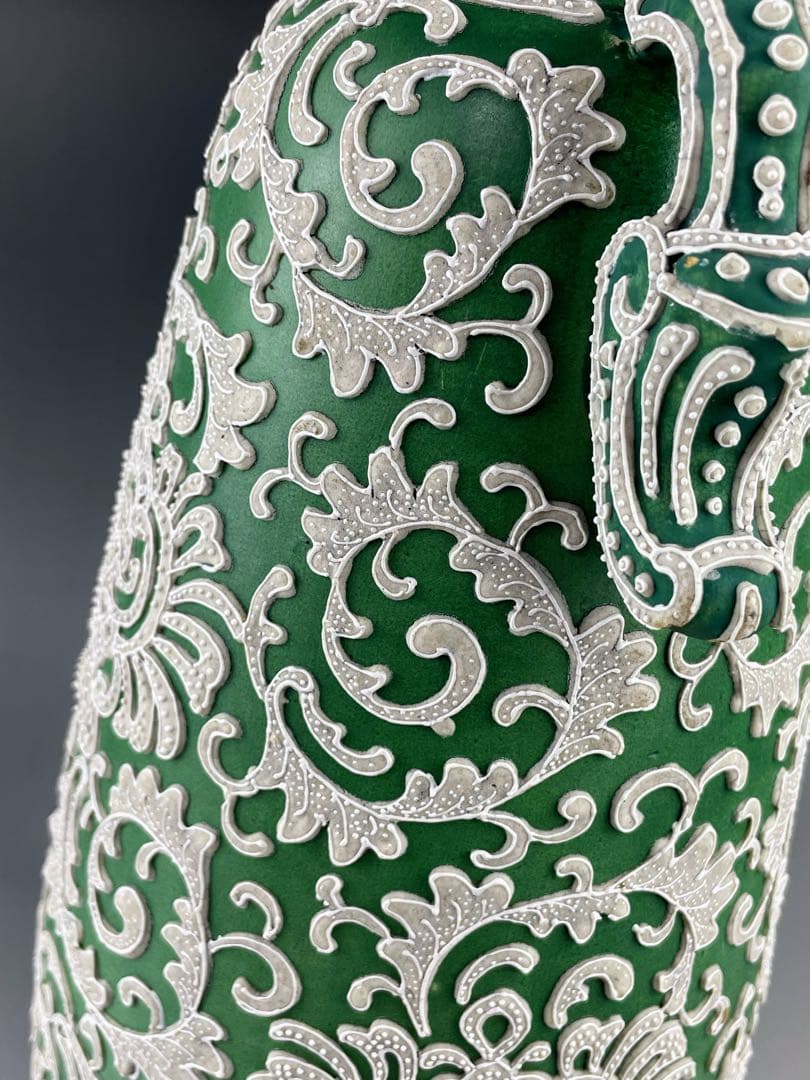 【大型３６．５㎝】オールドニッポン アールヌーボー 一陳盛り 花瓶 真珠盛り