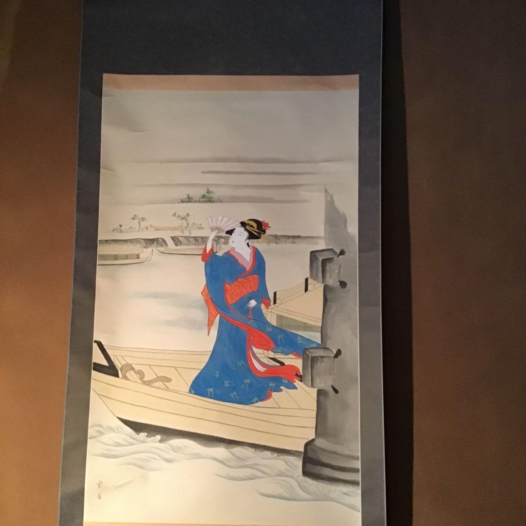 美人画　「隅田川」　宝月