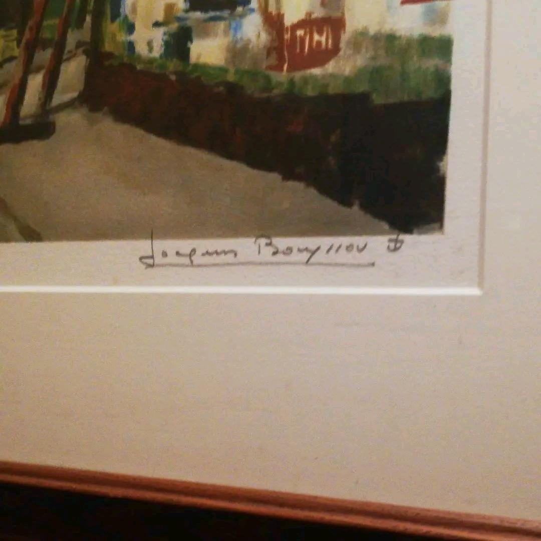 PIC3)【フランス購入品】額縁サイズ67×80cm洋画　版画