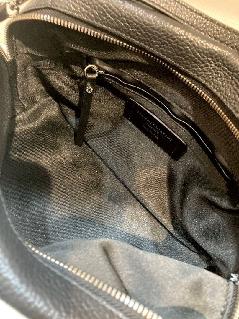 【美品】GIANNI CHIARINI アリファ 2WAY レザーバッグ M 黒