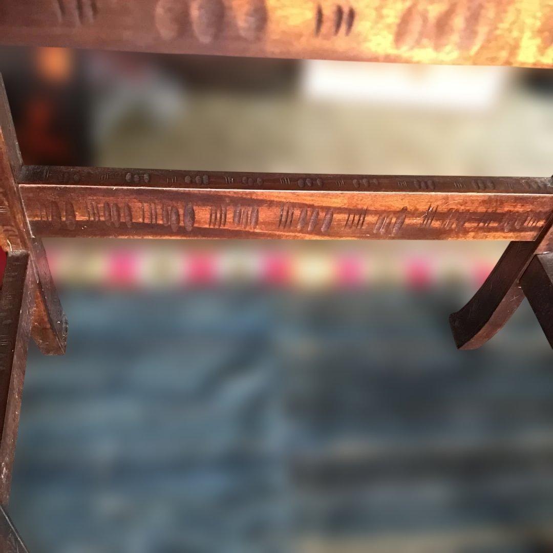 アンティーク軽井沢彫り 櫻 花台 家具 収納