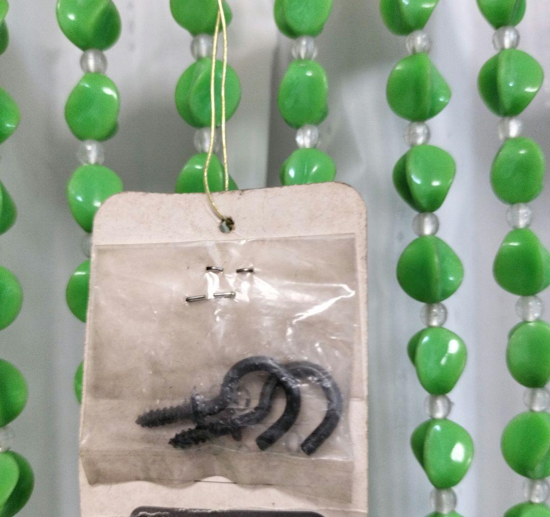 昭和レトロ ナルサ ビーズ珠のれん グリーン 緑 - メルカリ