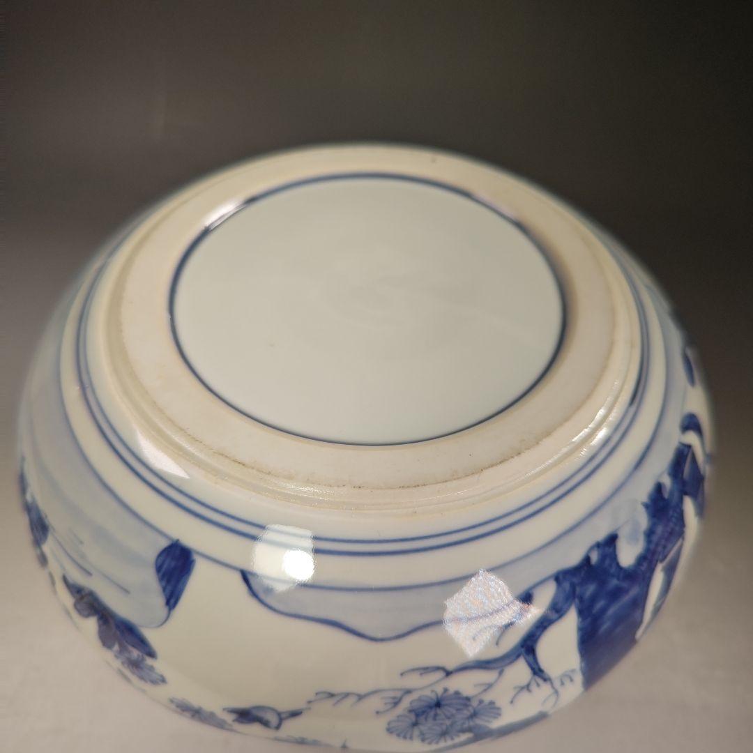 イ864 水指『平安 高野昭阿弥造』『青華 祥瑞写染付密柑 水指 共箱