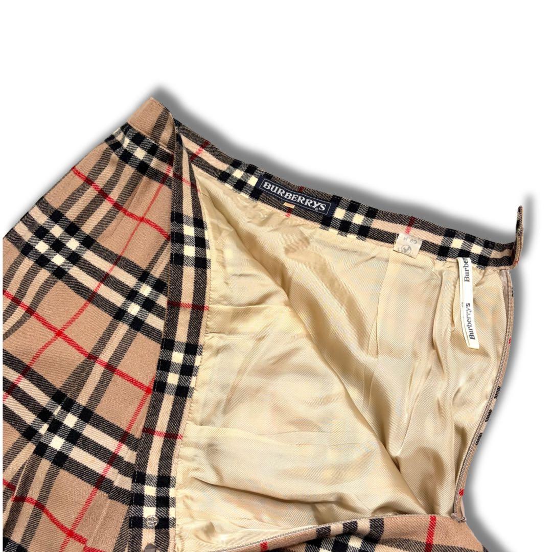 【美品希少✨】バーバリー プリーツスカート ロング丈 ノバチェック ウール