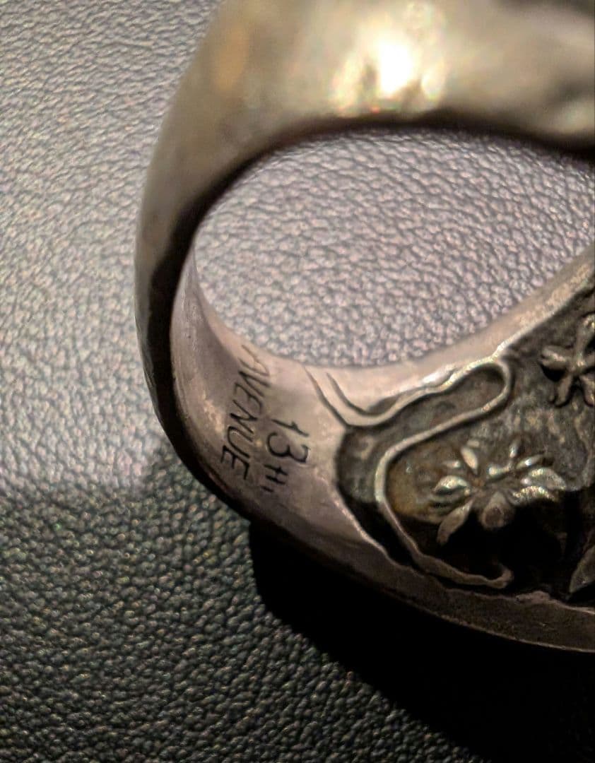 スカルリング 薩摩ボタン 日本製 和柄シルバー 925 14~14.5号