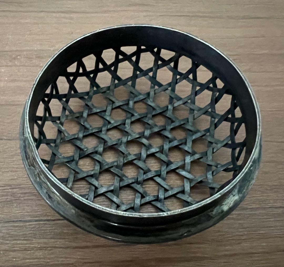 年代物 古染香炉 純銀火屋 香合 箱付き アンティーク