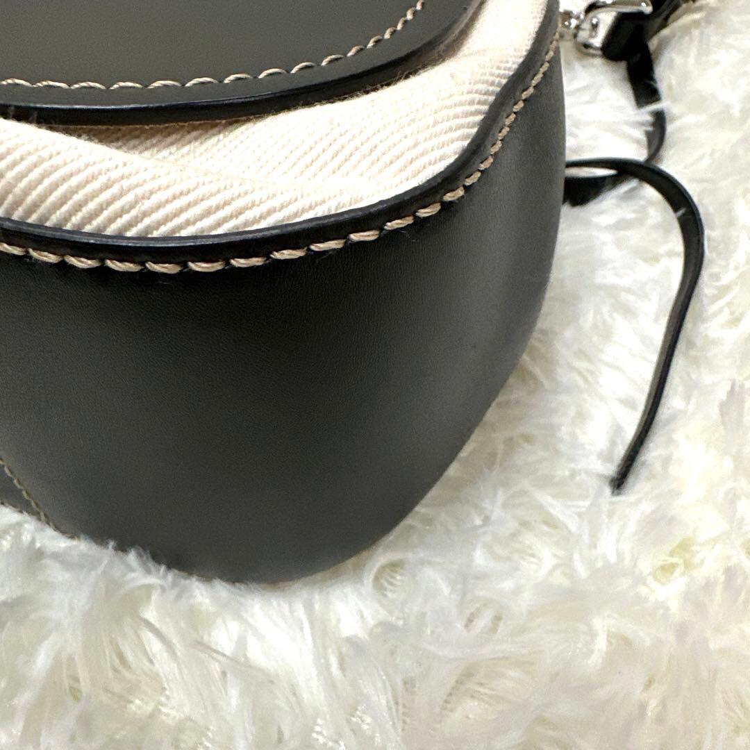 【美品】GIANNI CHIARINI ショルダーバッグ ブラック×ベージュ