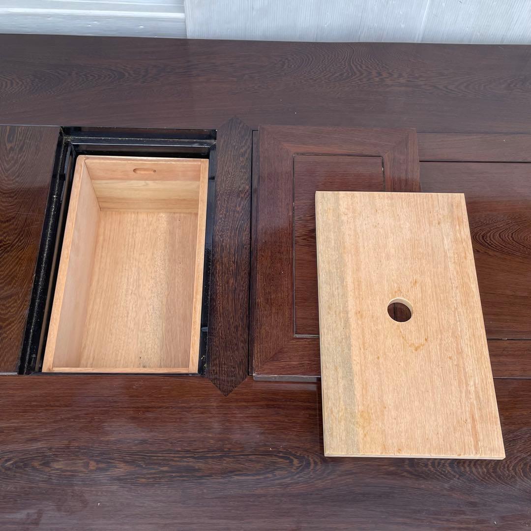 年代物 鉄刀木（タガヤサン）総無垢 関西火鉢 4尺 机 テーブル 和室 和風