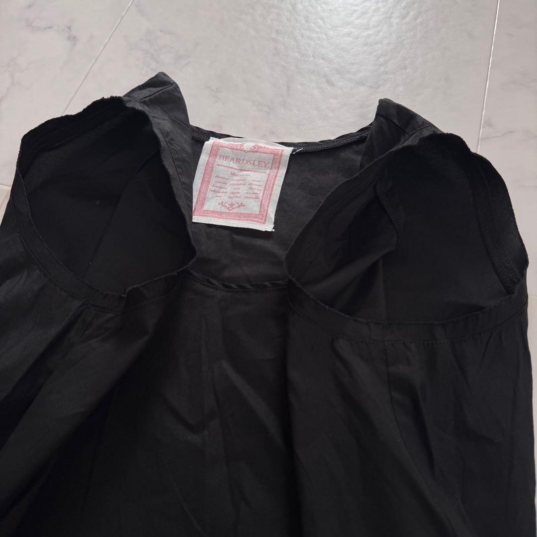 極美品　24SS　BEARDSLEY　シャツタンク　洗える　ブラック　フリー
