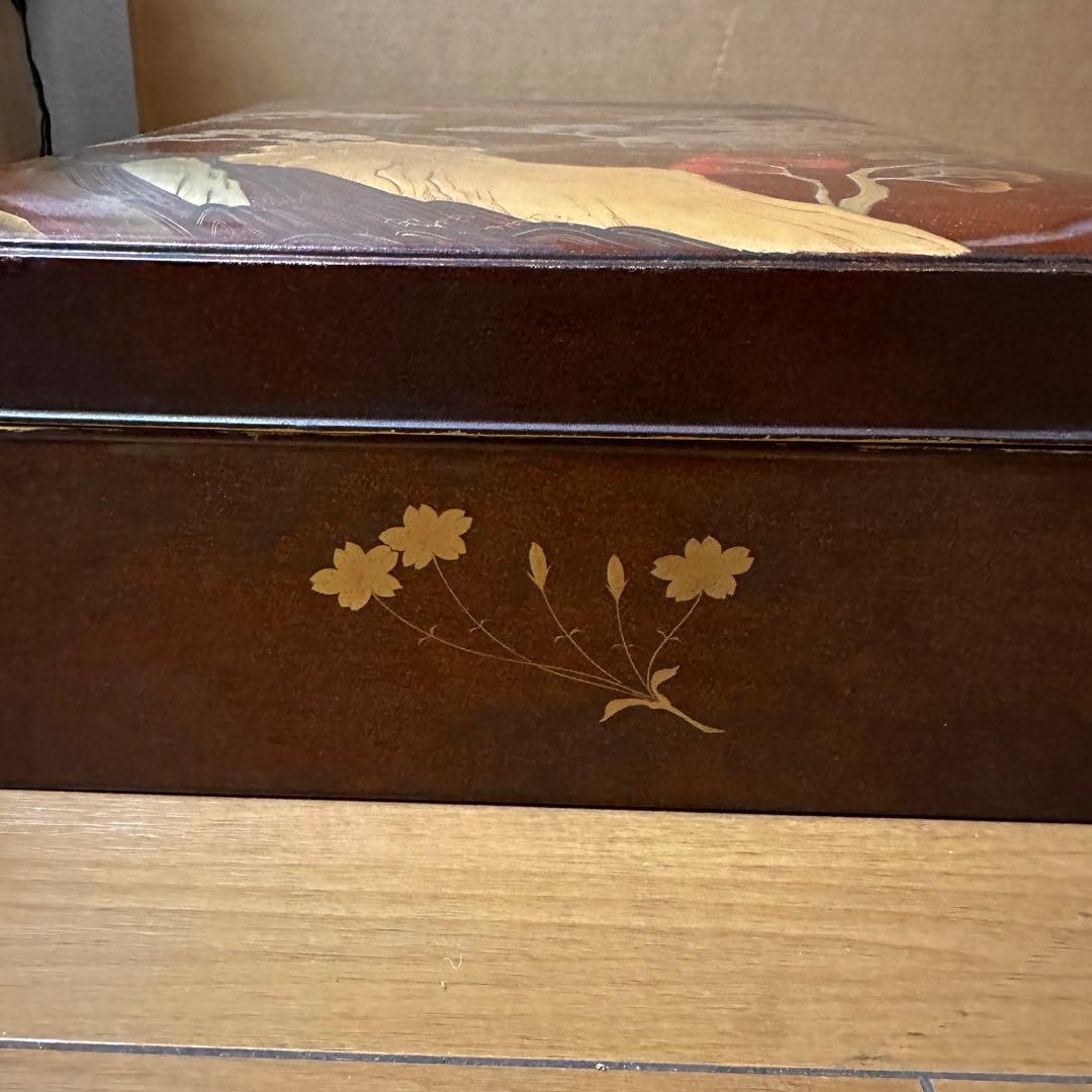 金蒔絵吉野山図硯箱 明治時代-19世紀頃 硯 水滴 双鹿 内梨子地漆器